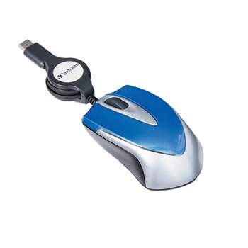 Verbatim® Corded Optical Computer Mouse, Mini Travel, 3 Buttons, USB-C®