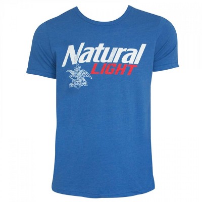 Mens Natural Light Logo Heather Blue T-Shirt