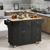 NicBex 52.76Inch Rolling Kitchen Island with 2 Door Cabinet,3 Drawers and Drop Leaf - 2 of 4