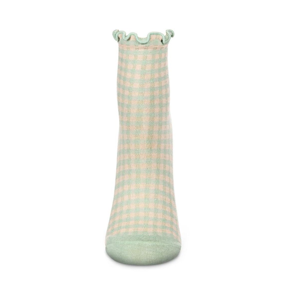 Memoi Women's Gingham Cotton Blend Ruffle Cuff Anklet Socks - thumbnail 9