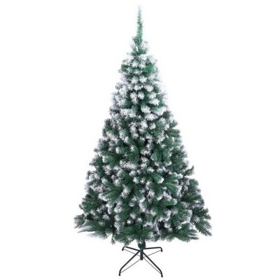 GlasFlength Artificial Trees Premium PVC Full Christmas Tree with Iron Stand Fashion Design for Holiday Decor, Green, 6.69"*6.69"*46.45"