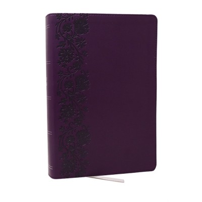 KJV Giant Print End-Of-Verse Reference Bible, Purple Leathersoft, Red Letter, Comfort Print - by  Thomas Nelson (Leather Bound)