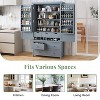 Freestanding Large Kitchen Pantry Storage Cabinet Cupboard with 8 Door Shelves, 3 Adjustable Shelves, 7 Drawers & 8 Wine Racks - ModernLuxe - 4 of 4