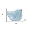 HomeRoots Set of Four 4" Blue Resin Bird Figurine Tabletop Sculpture - 3 of 4