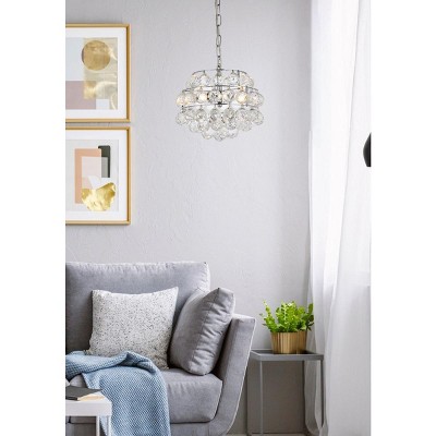 Savannah Chrome 12" Pendant Light with Crystal Accents