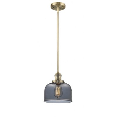 Bell - 1 Light Stem Hung Mini Pendant In Industrial Style-10 Inches Tall and 8 Inches Wide