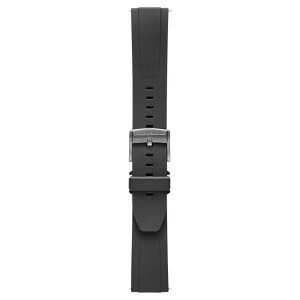 Pininfarina FKM Rubber Watch Strap - 22mm High-Performance Fluoroelastomer Band for Pininfarina Hybrid Smart Watch - Black with Light Grey Buckle - 1 of 1