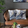 Modern Abstract Marble Blue and Gold Farmhouse Throw Pillow Covers 18x18 Inch - 3 of 4