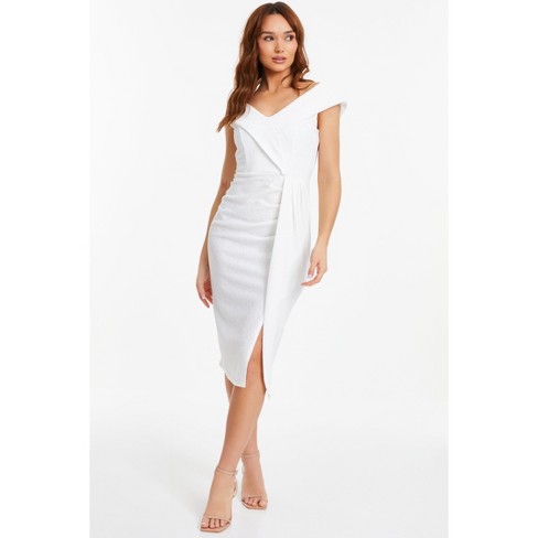 Jacquard Midi Bardot Wrap Dress Jacquard Midi Bardot Wrap Dresswhite4 Target