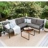 Leisure Made Blakely 5pc Aluminum Sectional in Gray Fabric - 2 of 4