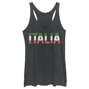Women's Lost Gods Italian Flag Italia Racerback Tank Top - 1 of 3