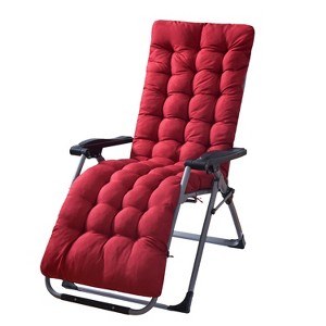 NewHome"67x22 Inch Chaise Lounger Cushion for Recliner, Rocking Chair, Sofa, and Deck Chair - Outdoor Mat"CoffeeGreyPurple&Red - 1 of 4
