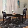 Vynxaria Set of 2 Dining Chairs Made of Dark Brown Cherry Wood, Padded Leather Back and Seat, Perfect for Dining and Living Spaces - 3 of 4
