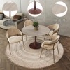 LeisureMod Bristol 35'' Modern Round Dining Table – Durable MDF Top and Wood-Transfer Walnut Steel Base for Kitchen, Dining Room, or Cafes - 2 of 4