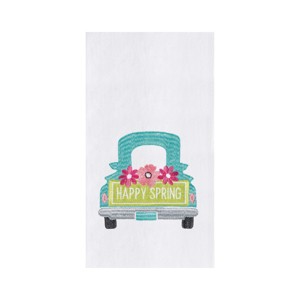 C&F Home "Happy Spring" Pickup Truck Easter Spring Theme Flour Sack Kitchen Dishtowel - 1 of 4