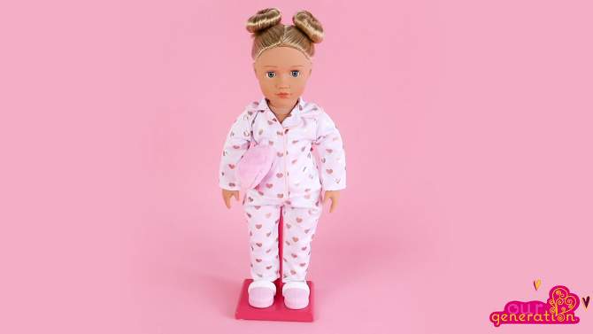 Our Generation Serenity with Heart Polka Dot Pajama Outfit 18&#34; Slumber Party Doll, 2 of 7, play video