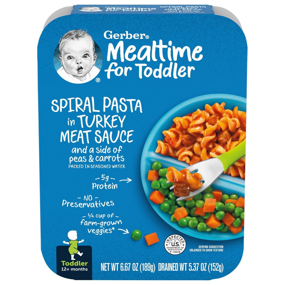 Photos - Baby Food Gerber Lil' Entrees Spiral Pasta in Turkey Meat Sauce with Green and Yello 
