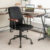 Tangkula Velvet Home Office Chair Swivel Adjustable Task Chair w/ Wooden Armrest Black - 2 of 4