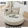 51" Oversized Round Swivel Chair, 2-Seater Lounge with Adjustable Phone Stand, Pillows & Pulley Base for Living Room-3irtyhousy - 3 of 4