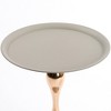Small Metal Round End Table with Mermaid Tail Pedestal and Tray-Style Top for Living Room - 4 of 4