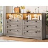 Jojoka Bedroom Dresser with Charging Station and 6 Drawers, LED Light Wood Storage Cabinet for Clothes - 3 of 4