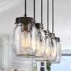 LNC Maison 5-Lights 33" Farmhouse Cluster Kitchen Island Pendant  Lights, Antique Brown Wood and Mason Jar Glass Shades - 2 of 4