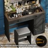 15.7”D x 43.3”W x 53.9”H Makeup Vanity Table, Makeup Table with 3 Drawers, Large Mirror and LED Light Strip - 3 of 4