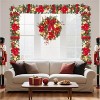 TackView 24" Artificial Wreath with Red Berries, Flowers, Decorative Balls, for Indoor Outdoor Decoration, Red Gold - 4 of 4