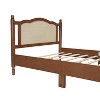 CAVINAS Full/Queen Size Bed Frame with Natural Rattan Headboard,Wooden Platform Bed with Wood Slats Support,Underbed Storage - 4 of 4