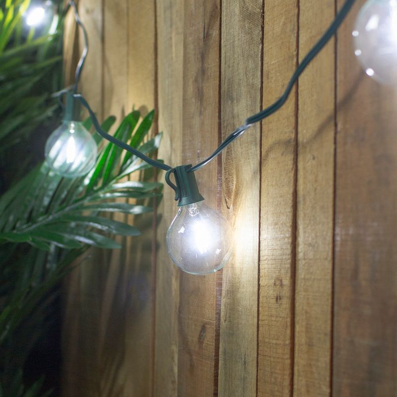 Northlight 10ct Pure White LED G50 Globe Patio Lights, 10ft Green Wire, 2 of 3
