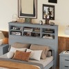 Queen Size Vintage Platform Bed with Storage Headboard and Charging Station 4Q - ModernLuxe - 3 of 4