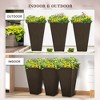 Okak 3 Pack 28" Tall Planters with Drainage Hole, Stylish Indoor & Outdoor Flower Pots for Porch, Patio, Deck, Brown - 4 of 4