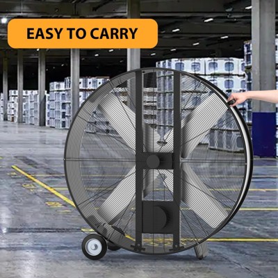 42 Inch High Velocity Floor Drum Fan, Ideal For Industrial Fan, Commercial Fan, Shop Fan, Gym Fan, Garage Fan, Black