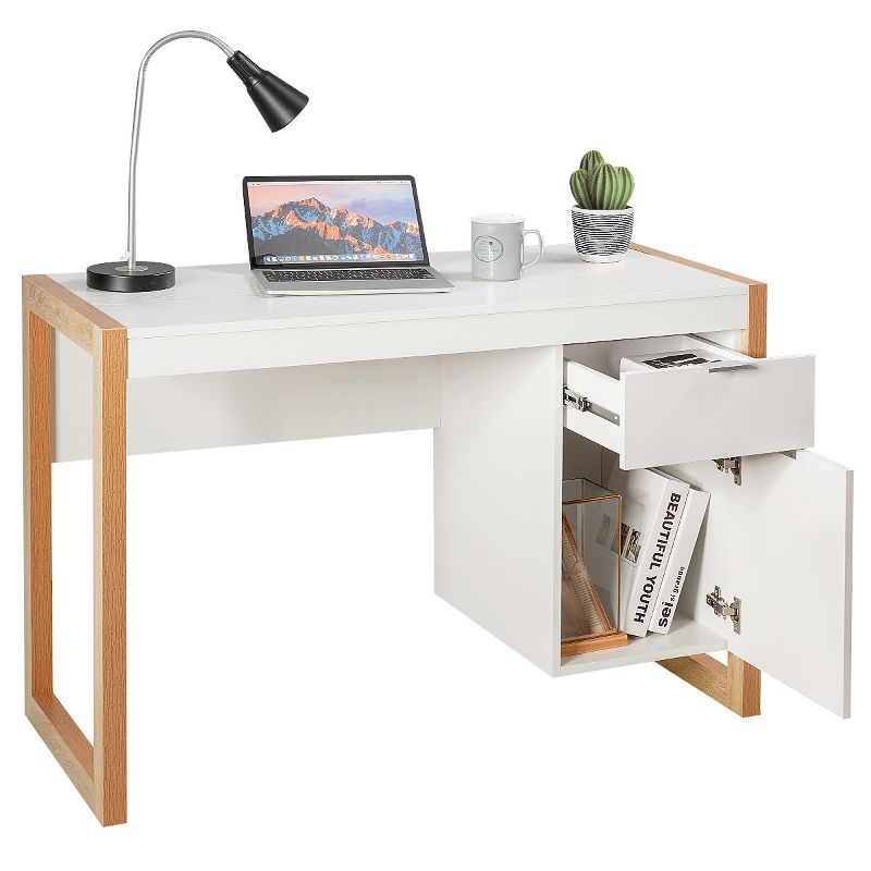 Tangkula Computer Desk PC Laptop Table Working Station W/ Storage Drawer & Cabinet, 4 of 7