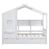 Whisen Wooden Twin Size House Bed & Modern Playhouse Design for Kids With Trundle, Storage Shelf - 4 of 4