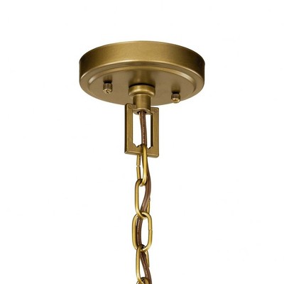 Morrigan Natural Brass 21" Traditional 3-Light Open Cage Pendant