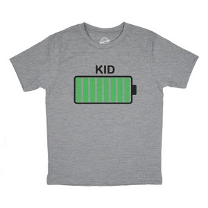 Youth Kid Battery Fully Charged Funny Crazy Kids Parenting T shirt - Crazy Dog Youth T Shirt with Fun Design - 1 of 4