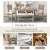 6 Piece Modern Wood Dining Room Table and Chairs with Bench, 6 Seater Dining Room Table,2 Seater Bench and Dining Chairs Set of 4-Cuddlewood - 3 of 4