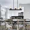 LNC Laius 3-Lights  28.5" Farmhouse Linear Kitchen Island Pendant  Lights, Brown  Wood and Matte Black - 4 of 4