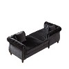81-inch Chenille Face-to-Face Chaise Lounge with Two Pillows, Nailhead Trim, Button Tufted Design, and Rolled Arms for Lounge, Living Room, and Office - 4 of 4