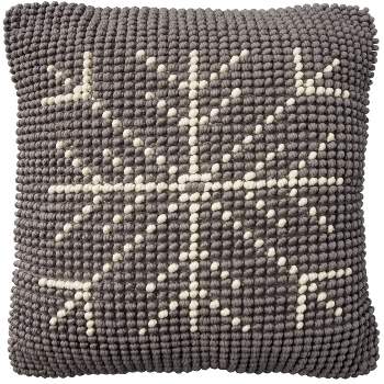 20"x20" Oversize Holiday Loop Snowflake Indoor Square Throw Pillow - Mina Victory