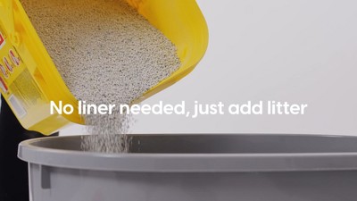 White and Beige Top Entry Cat Litter Box with Scoop