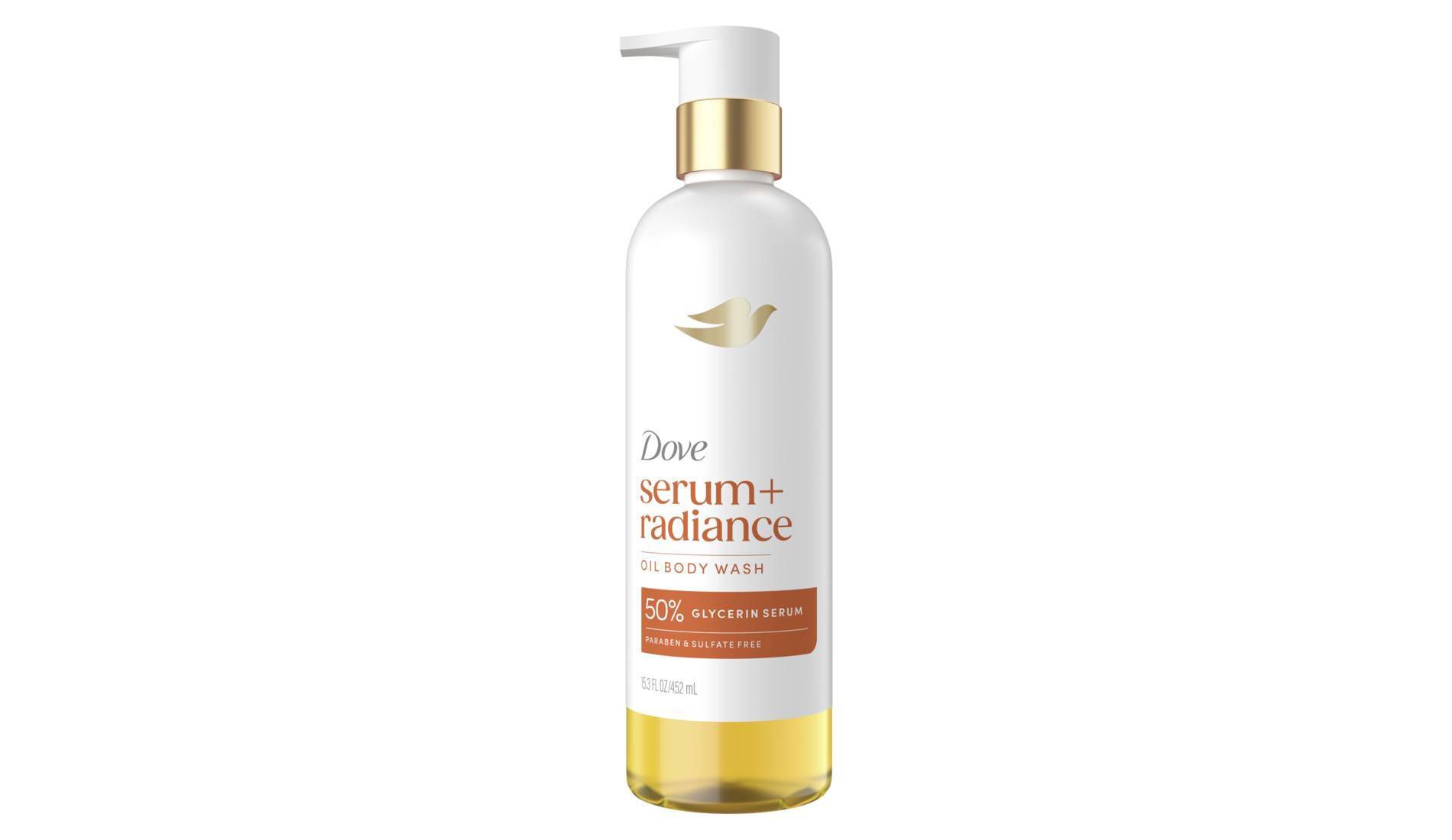 Dove Beauty Serum+Radiance Oil Body Wash - 50% Glycerin Serum - 15.3 fl oz: Vegan, Floral & Citrus Scent, Normal & Dry Skin
