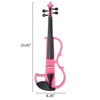TopComfy 4/4 Bunnel Edge Silent Violin Set with Case Bow Rosin Headphone Connecting Line for Kids Adult Musicians, Pink, 31.89"*11.02"*5.51" - 3 of 4
