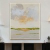 HomeRoots Abstract Watercolor Waterscape White Floater Frame Wall Art - 2 of 4