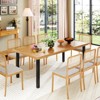 Tangkula Acacia Wood Dining Table for 8 People, 79" Large Rectangular Patio Table with Built-in Umbrella Hole - 2 of 4