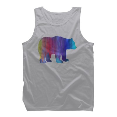 Adult Design By Humans Rainbow Watercolor Artistic Bear By Maryedenoa Tank Top