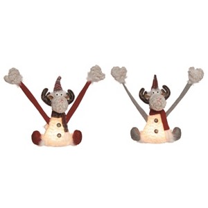 Transpac Plush Light Up Hanging Reindeer Set of 2 Christmas Home Decorations - 1 of 1
