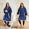 Catalonia Women Men Fleece Blanket Hoodie Sweatshirt, Fuzzy Plush Soft Wearable Blanket Pullover with Giant Pocket, Cozy Gift for Wife Woman - 4 of 4