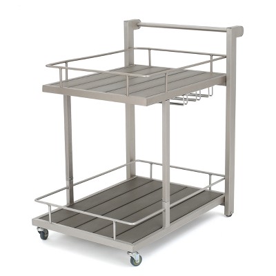 Cape Coral Aluminum Bar Cart - Natural - Christopher Knight Home